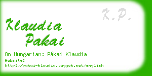 klaudia pakai business card