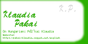 klaudia pakai business card